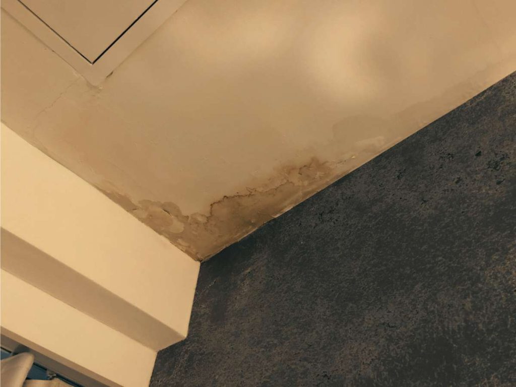water leak on ceiling
